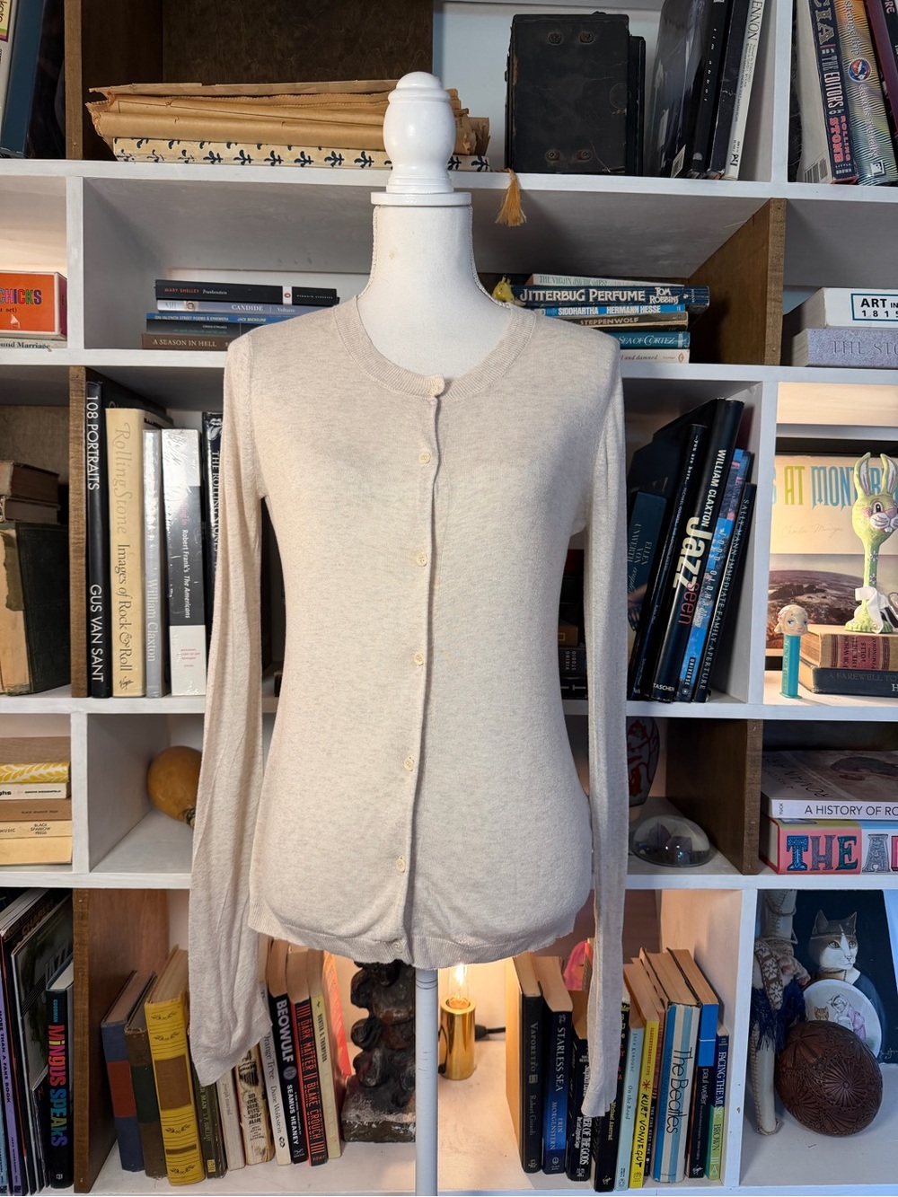 Women’s Lightweight Button-Front Cardigan — Cream